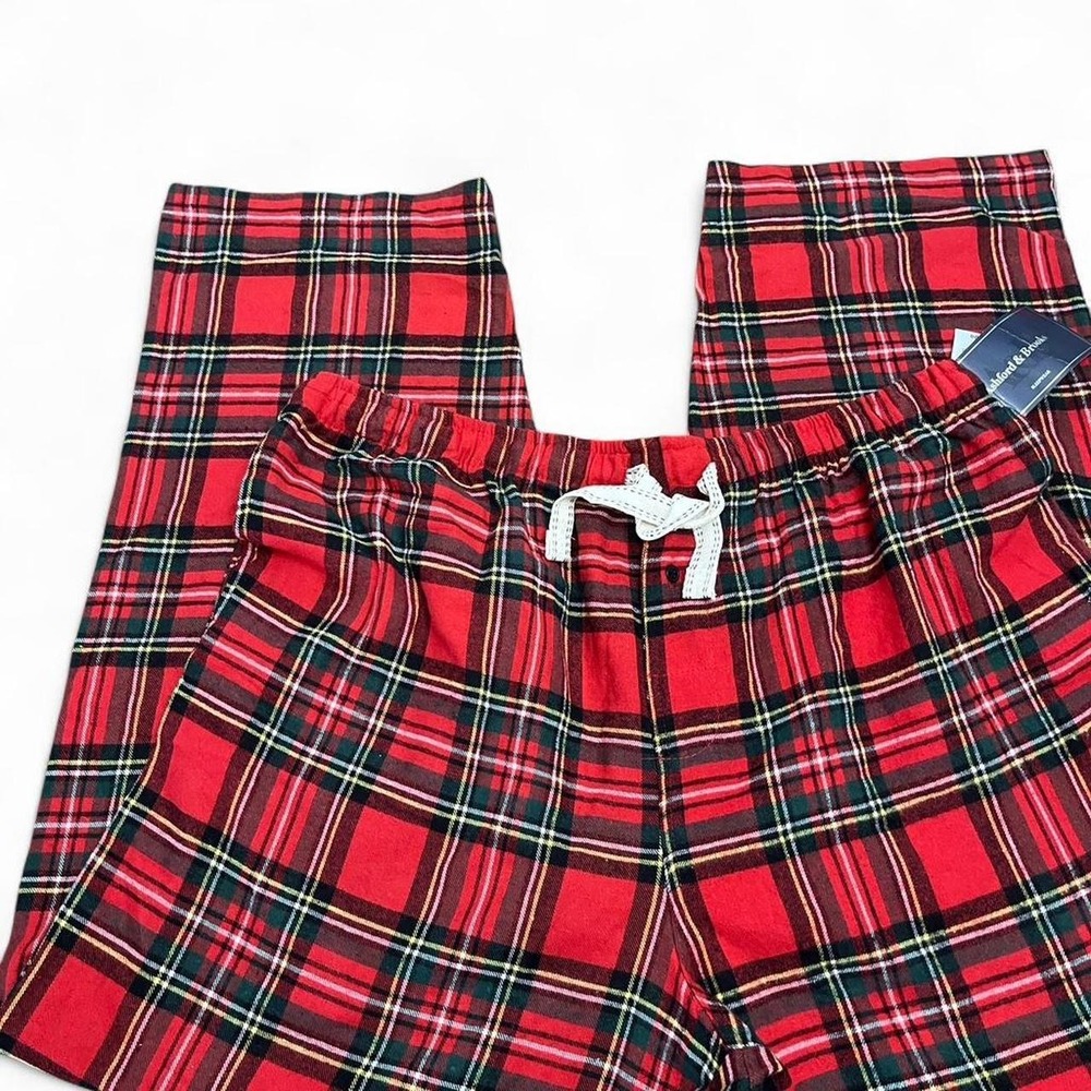Ashford & Brooks Mens Flannel Sleep Pants Red Royal Stewart Plaid Pajamas M